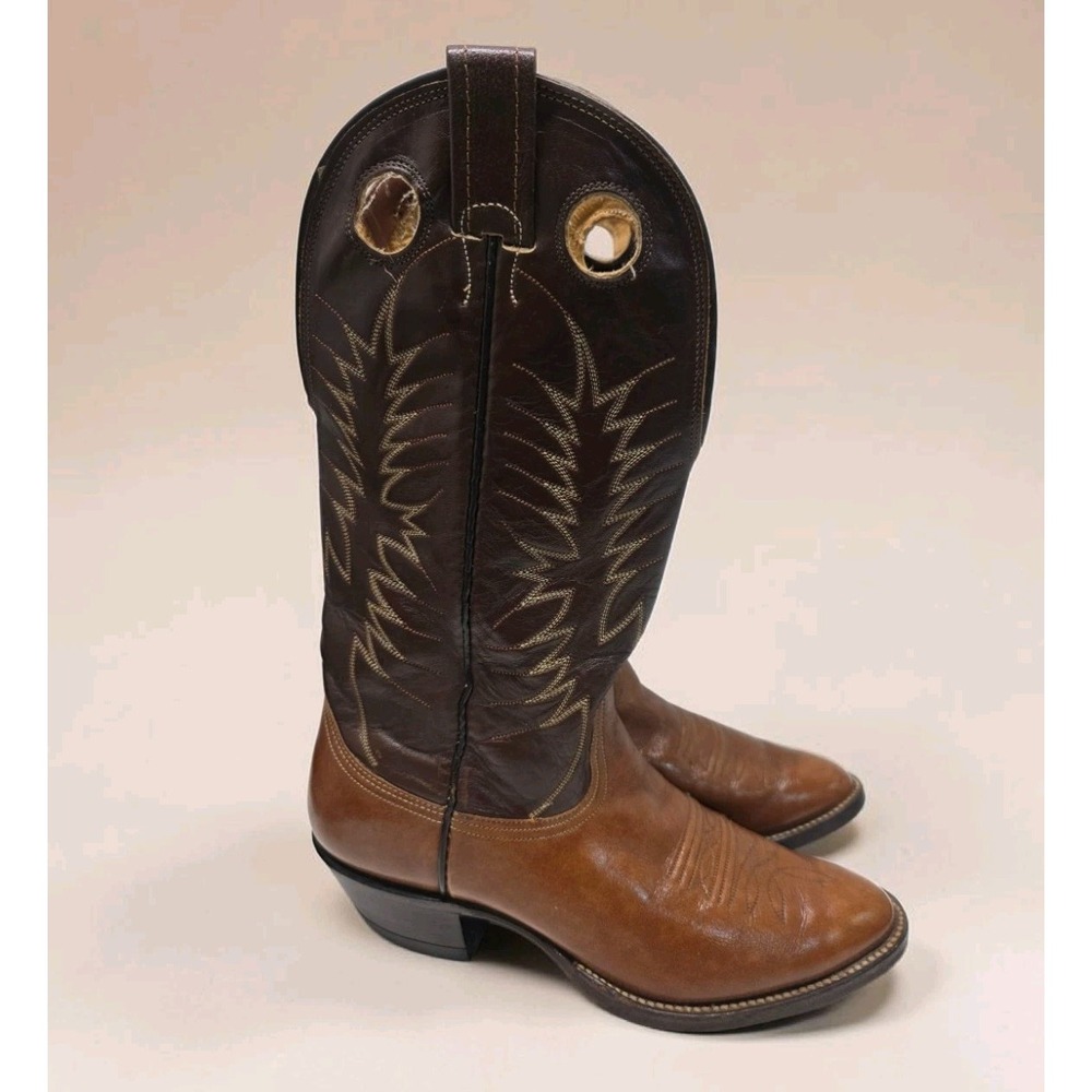 Vtg Nocona Cowboy Boots 2117C Mens 7.5 D Brown Leather Western Ranchcore